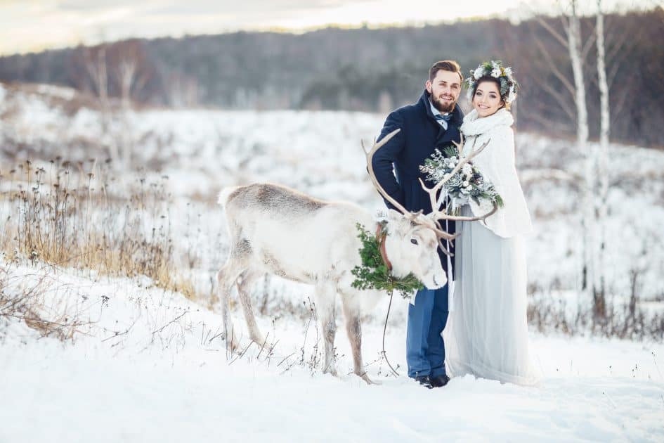 mariage romantique en hiver