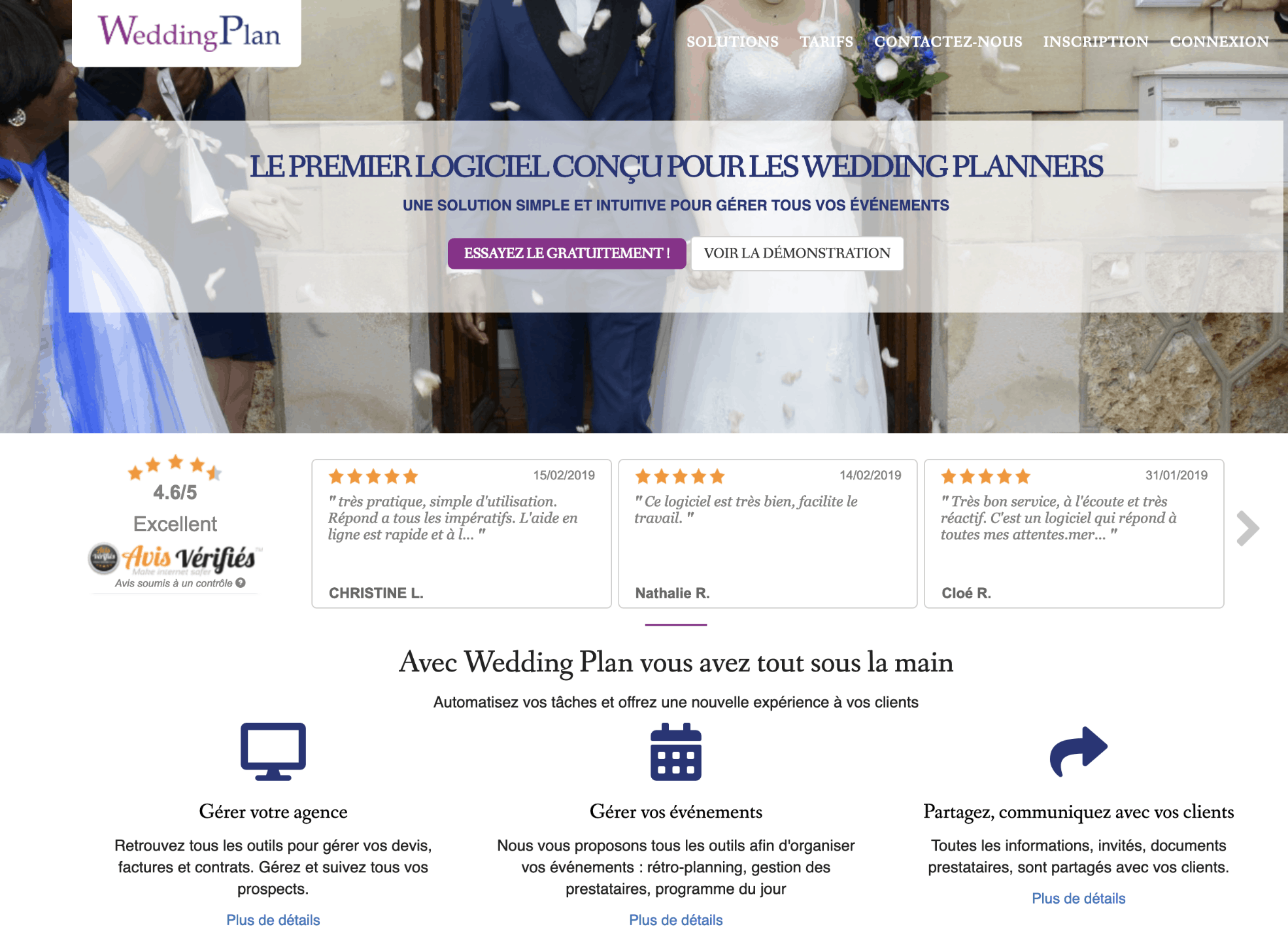 Home du site wedding plan