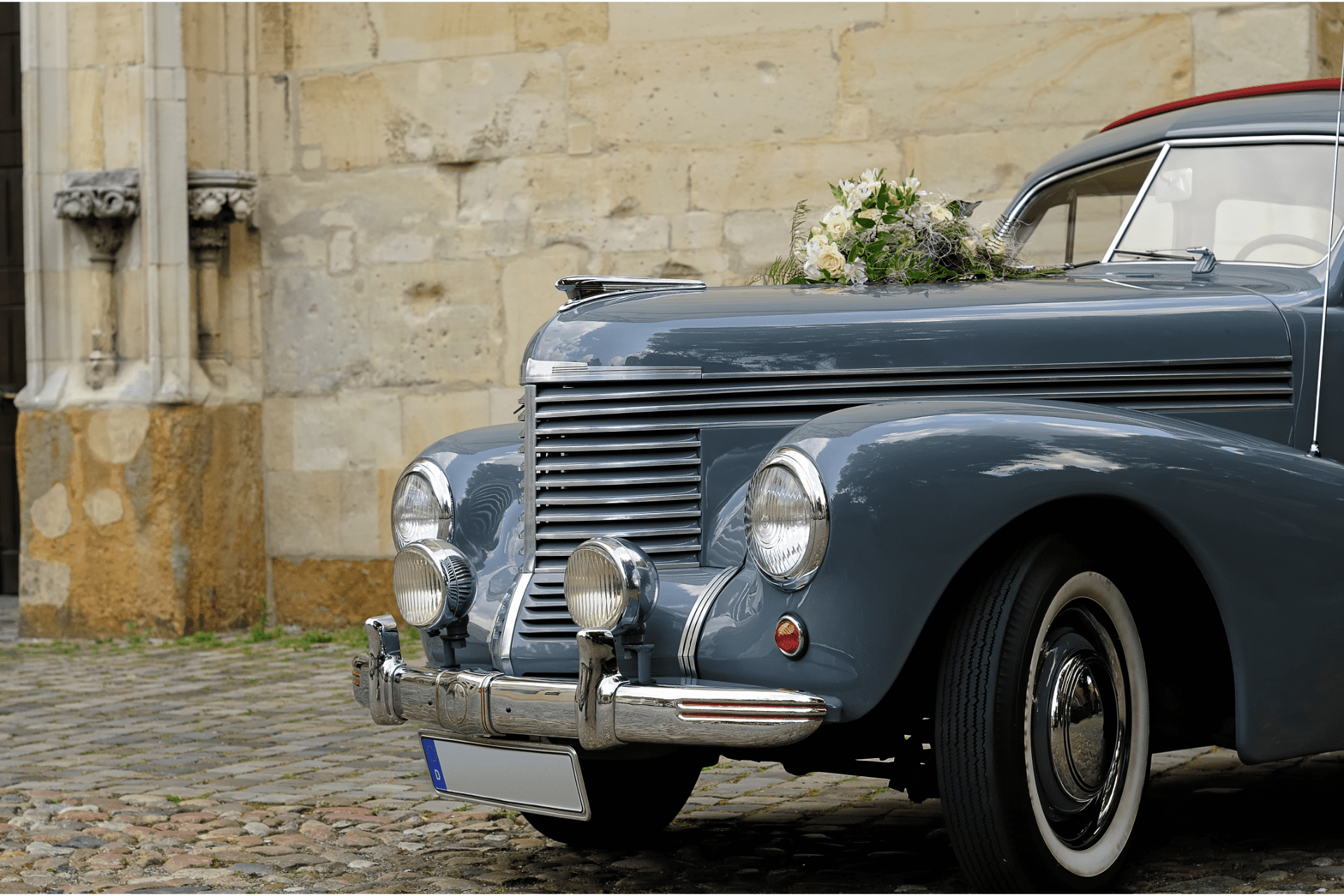 décoration de la voiture des mariés
