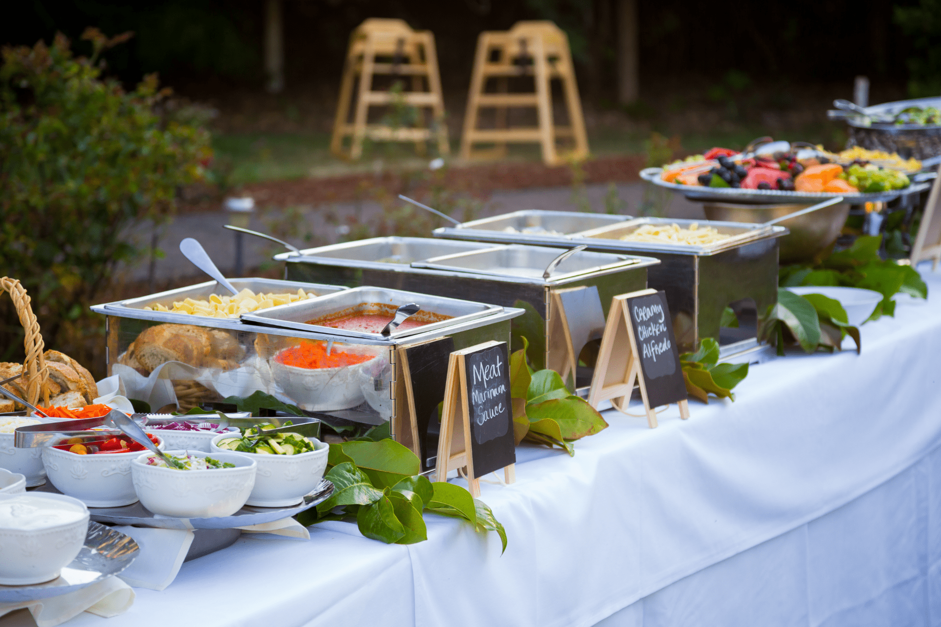 Buffet de mariage extérieur
