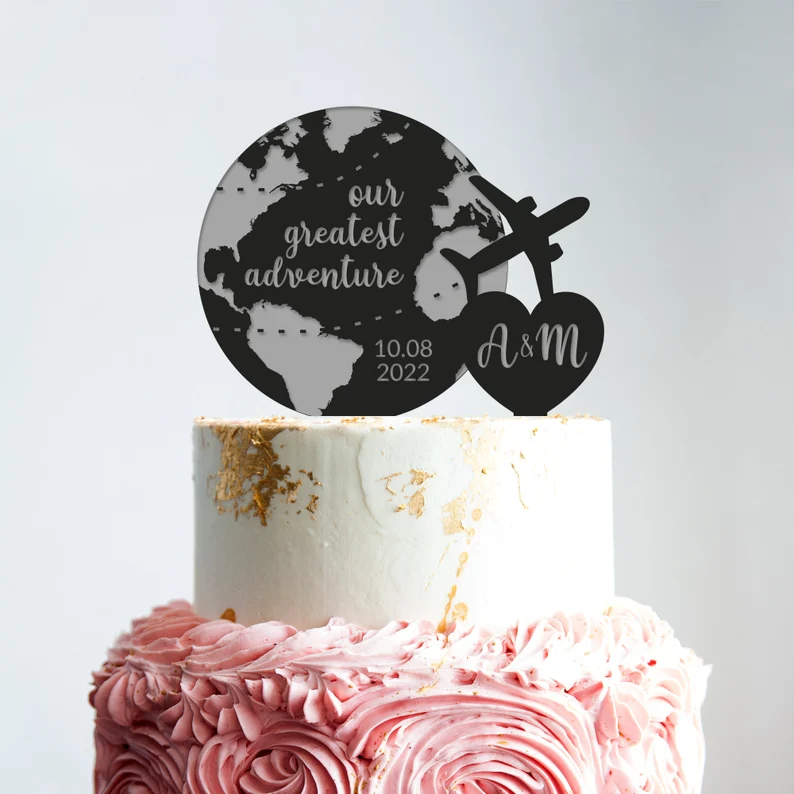 cake topper thème voyage