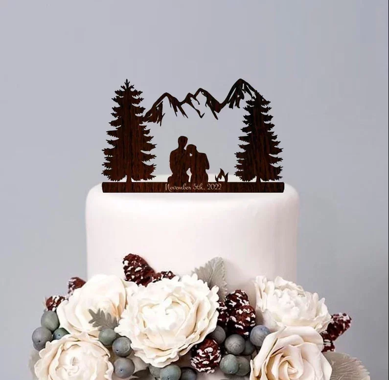 Cake topper theme montagne