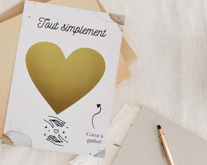 Carte de remerciement à gratter