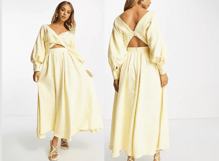 Robe jaune large Asos