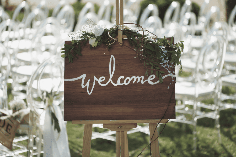 Panneau welcome cérémonie de mariage